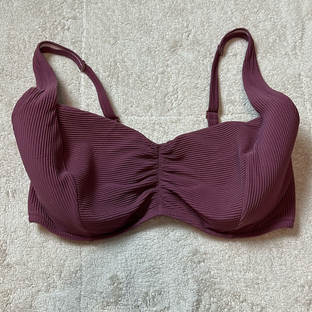 Shade & shore lightly lined picker ribbed bikini top